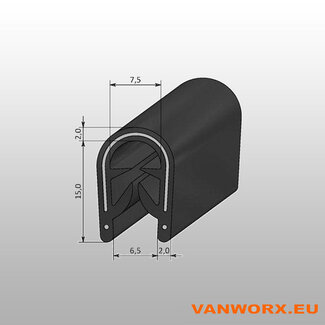 Perfil de sujeción de PVC 4-6 mm
