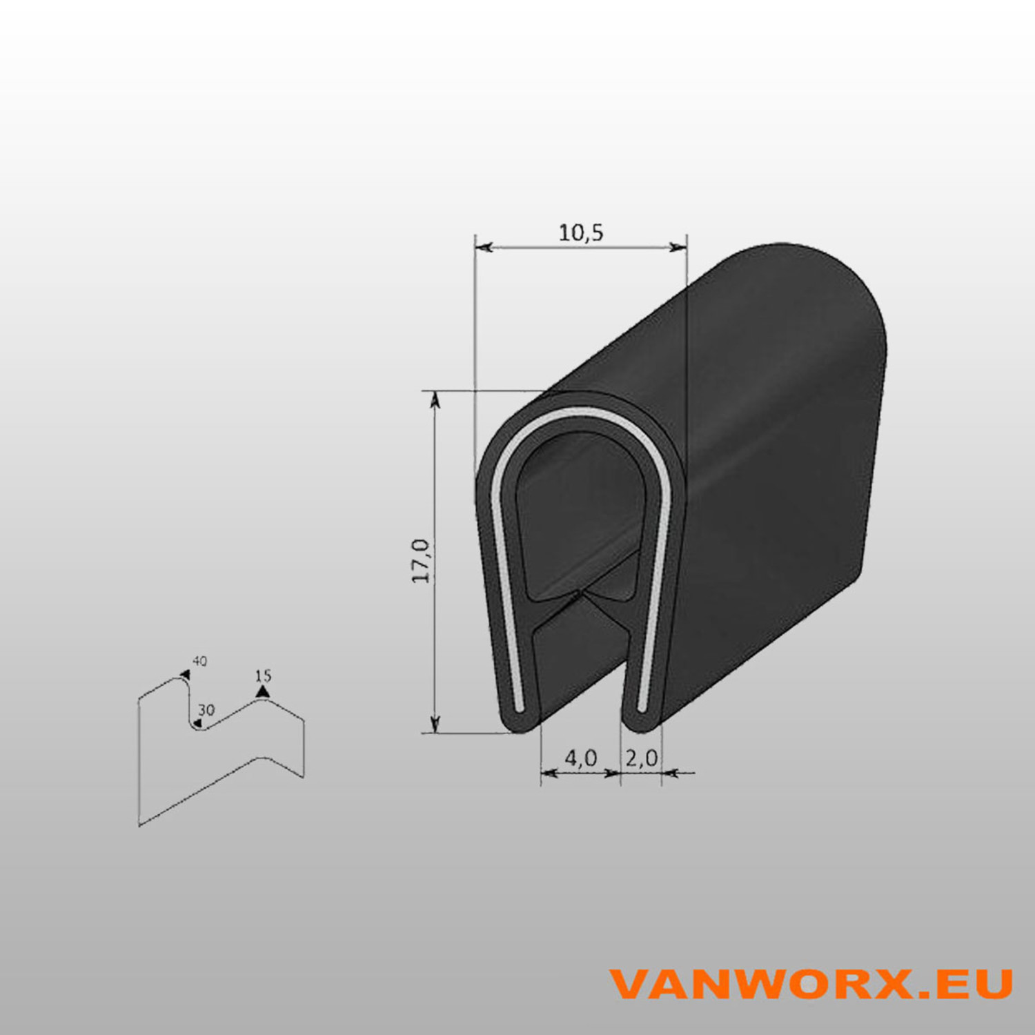 Modellbau-Werkstatt 1m Kantenschutz transparent 3,5x5,0mm für Lexan  Karosserie / Kabinenhaube / Bleche UVM. - Kederband PVC weich U-Profil  Keder: : Spielzeug