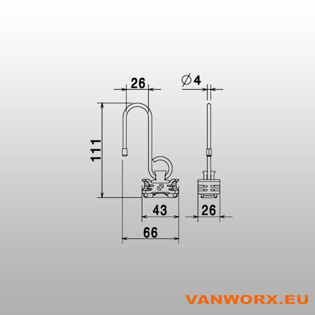 Robust and versatile lashing rail hook for safe hanging