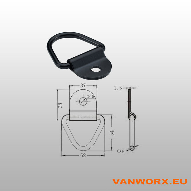 Oeillets d'arrimage noir Ø10 mm