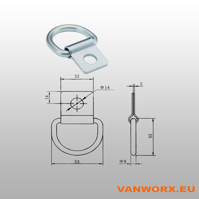 Oeillets d'arrimage ronds Ø14 mm