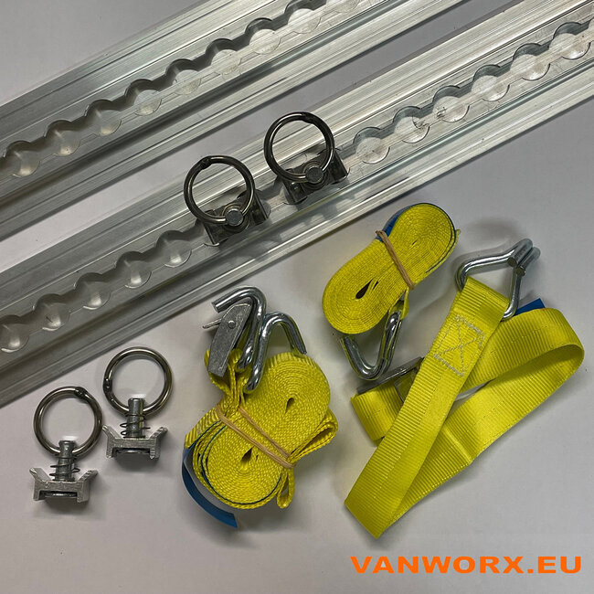 Setje aluminium bindrails standaard flens 572 mm en 588 mm