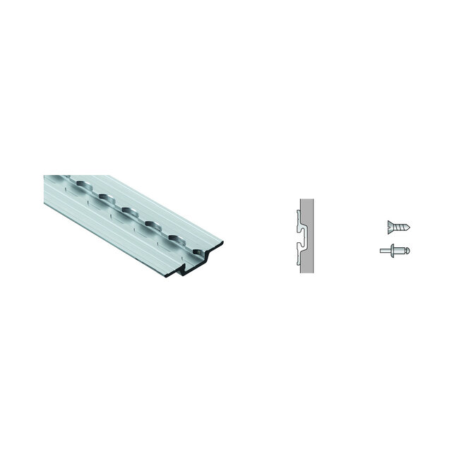 Setje aluminium bindrails flens boven 2x 670 mm