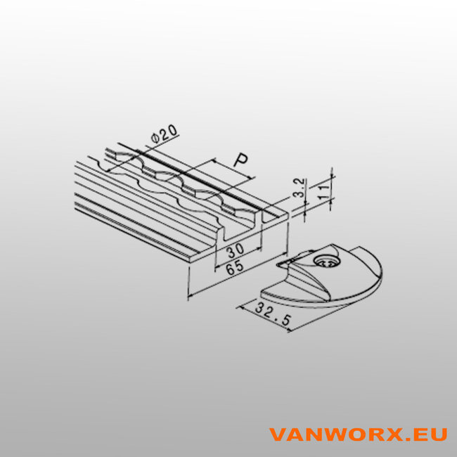 End pieces for Airline rails with standard flange