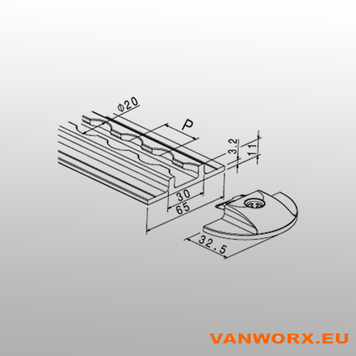 End pieces for Airline rails with standard flange - vanworx.eu