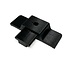 End pieces for Airline rails with flange at the top