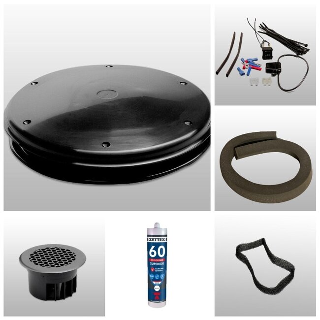 Ventilador de techo eléctrico | Kit completo de ventilación de techo para ventilador de techo redondo de 12 voltios