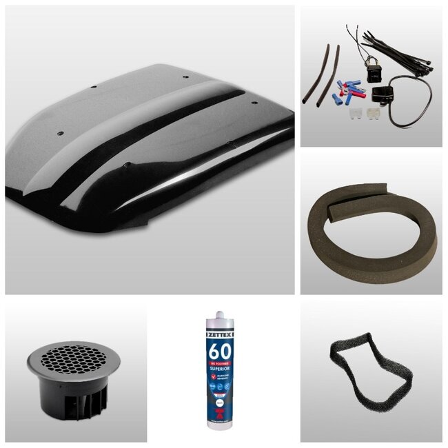 Ventilador de techo eléctrico | Kit completo de ventilación de techo LeMans de 12 Voltios