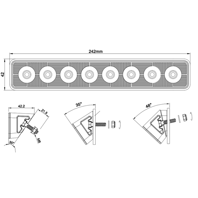Werklamp Edge WF-4856 - Effiënte lichtspreiding voor optimale werkbelichting