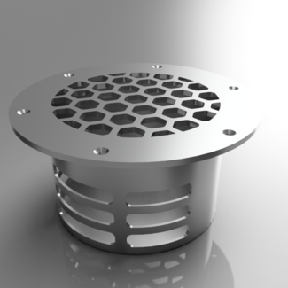 RVS Vloerventilatie Rooster Ø 129mm | Bodemventilatie | Vanworx