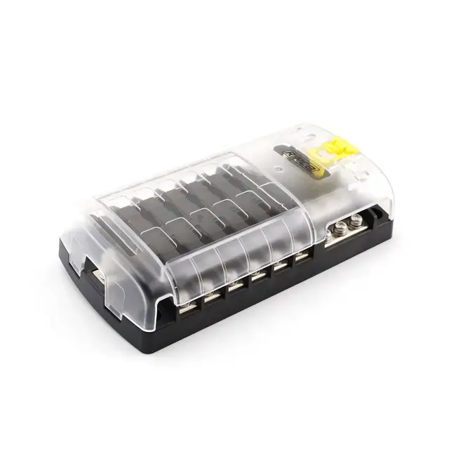 Porte-fusible 12 pôles ATO avec capot (30A - Noir / Cosses plates)