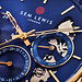 Sem Lewis Soho District Skeleton montre chronographe couleur or et bleu