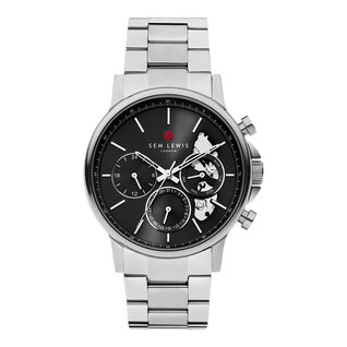 Sem Lewis Soho District Skeleton chronograph watch silver coloured and black