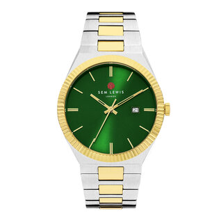 Sem Lewis Aldgate East horloge zilver- en goudkleurig en groen