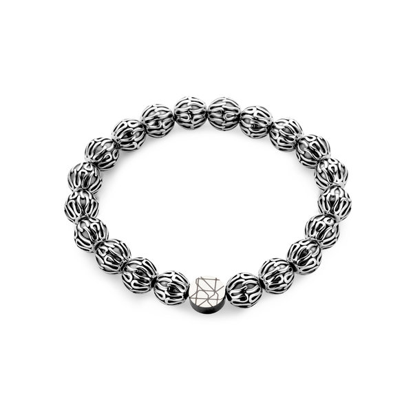 Sem Lewis Piccadilly South Kensington braccialetto di perline color argento