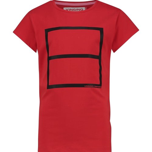 Vingino Vingino meiden Warchild t-shirt Lulu Red Vingino Vingino meiden Warchild t-shirt Lulu Red