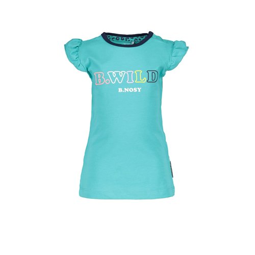 B.Nosy B.Nosy baby meisjes t-shirt met rouches aan de mouwen Ceramic B.Nosy B.Nosy baby meisjes t-shirt met rouches aan de mouwen Ceramic