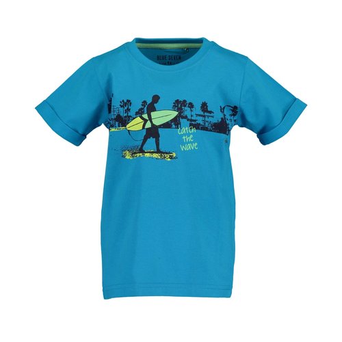 Blue Seven Blue Seven jongens t-shirt Beach Court Cyan Blue Seven Blue Seven jongens t-shirt Beach Court Cyan
