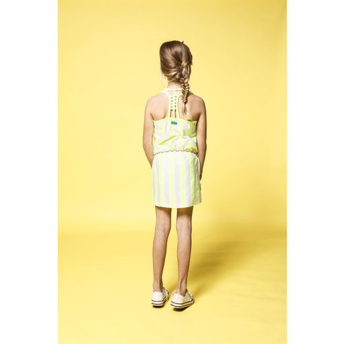 B.Nosy meisjes gestreepte mouwloze jurk Safety Yellow Stripe