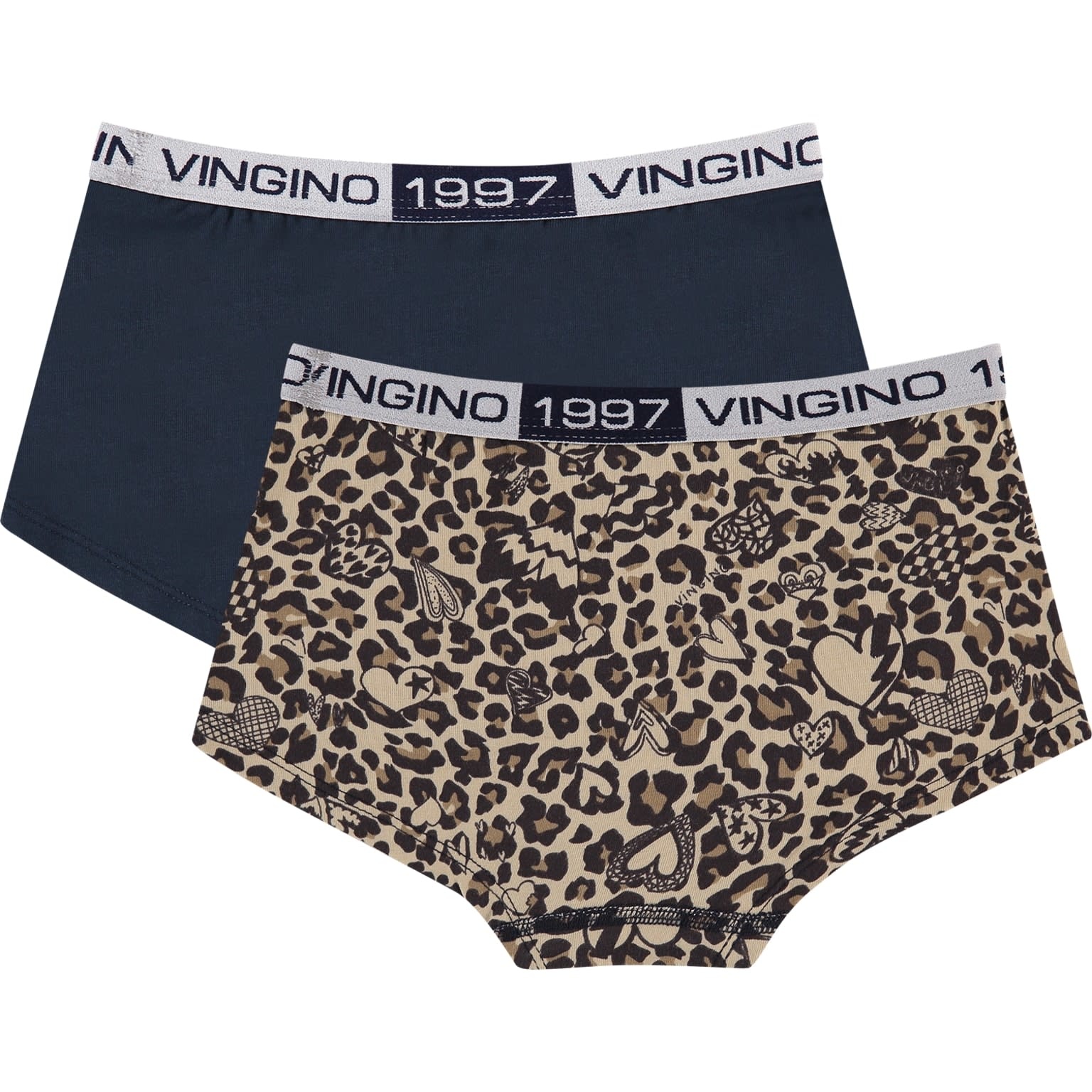 Vingino meiden ondergoed 2-pack boxers Leopard Love Kids