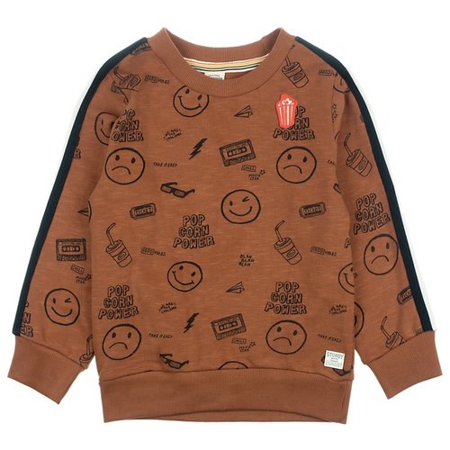 Sturdy Sturdy jongens sweater popcorn power Bruin Sturdy Sturdy jongens sweater popcorn power Bruin