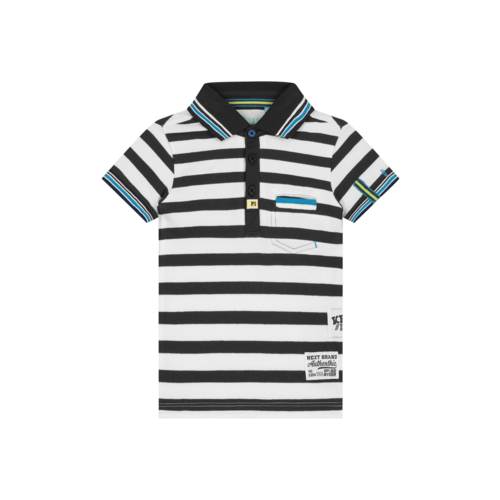 Quapi Quapi baby jongens polo t-shirt Blaze Dark Grey Stripe