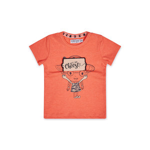 Dirkje Dirkje baby meisjes t-shirt SAY CHEESE coral