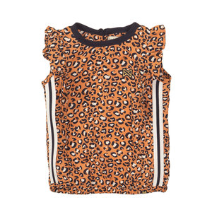 Koko Noko Koko Noko meisjes top panterprint met bies Orange