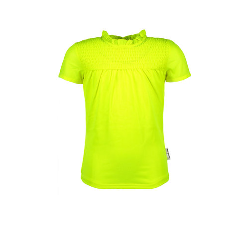 B.Nosy B.Nosy meisjes t-shirt gesmokt Safety Yellow