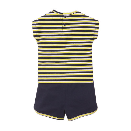 Dirkje Dirkje baby meisjes setje stripe Navy Yellow