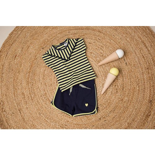 Dirkje Dirkje baby meisjes setje stripe Navy Yellow