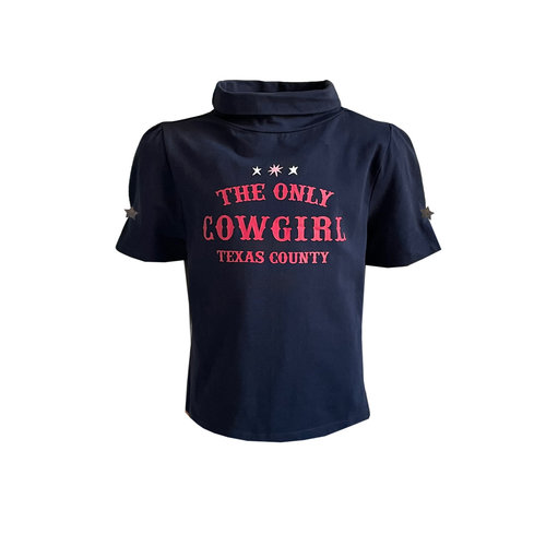 Topitm Topitem meisjes t-shirt met coll Tracy Dark Blue