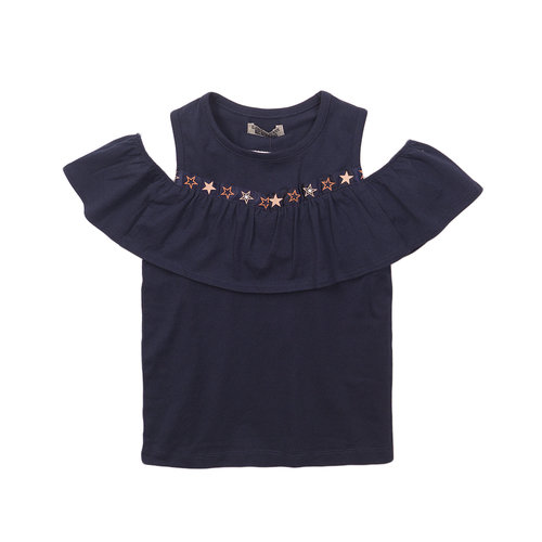 DJ Dutchjeans DJ Dutchjeans meisjes t-shirt met sterretjes Navy DJ Dutchjeans DJ Dutchjeans meisjes t-shirt met sterretjes Navy
