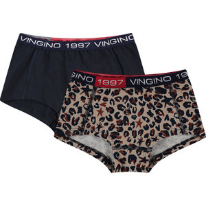 Vingino Vingino meiden ondergoed boxers 2-pack Libbie Multicolor Brown