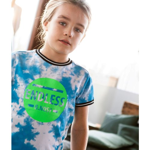 B.Nosy B.Nosy jongens t-shirt Endless Tie Dye Surf Blue