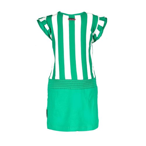 B.Nosy B.Nosy baby meisjes jurk Cheerful Cheer Golf Green Stripe