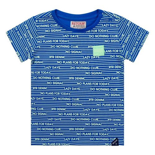 RETOUR Retour baby jongens t-shirt Fedde Mid Blue RETOUR Retour baby jongens t-shirt Fedde Mid Blue