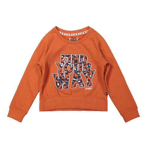 DJ Dutchjeans DJ Dutch meisjes sweater Find Your Way Rusty Brown