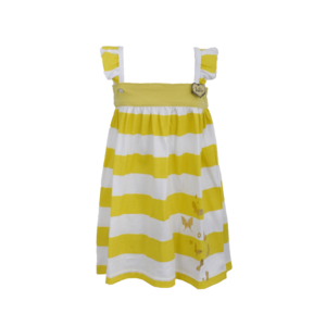 LoFff LoFff baby meisjes mouwloze jurk Block Stripe Yellow