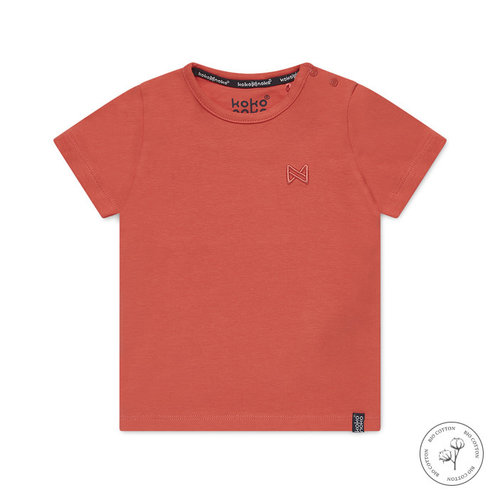 Koko Noko Koko Noko jongens Bio Cotton t-shirt Nigel Neon Coral Koko Noko Koko Noko jongens Bio Cotton t-shirt Nigel Neon Coral