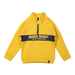 Koko Noko Koko Noko jongens sweater met rits Ochre