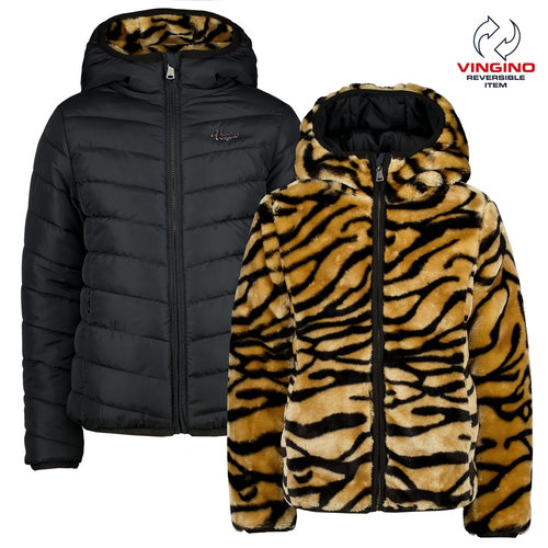 Vingino Vingino meiden reversible winterjas Tilmare Deep Black Vingino Vingino meiden reversible winterjas Tilmare Deep Black