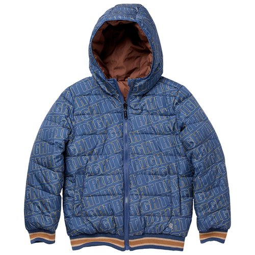 Quapi Quapi jongens reversible winterjas Kiram aop Blue Force Chestnut