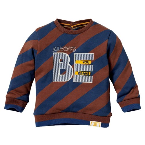 Quapi Quapi baby jongens sweater Leo Chestnut Diagonal Stripe Quapi Quapi baby jongens sweater Leo Chestnut Diagonal Stripe