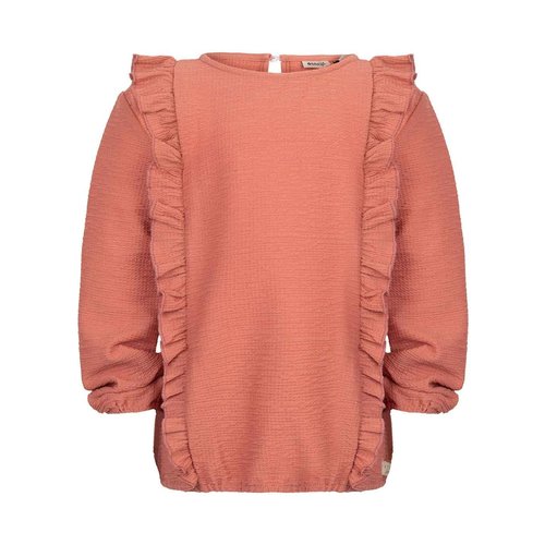 Daily7 Daily7 meisjes sweater met Roesels Brick Dust Daily7 Daily7 meisjes sweater met Roesels Brick Dust