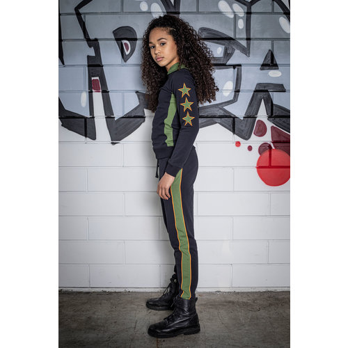 Unreal Unreal meiden joggingbroek met bies Black Green