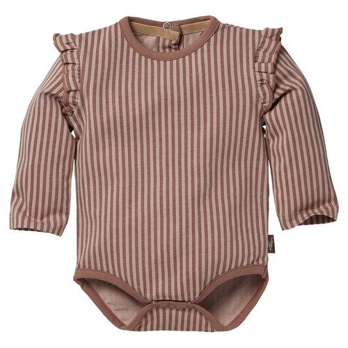 LEVV Levv newborn baby meisjes romper Belina aop Mauve Stripe LEVV Levv newborn baby meisjes romper Belina aop Mauve Stripe