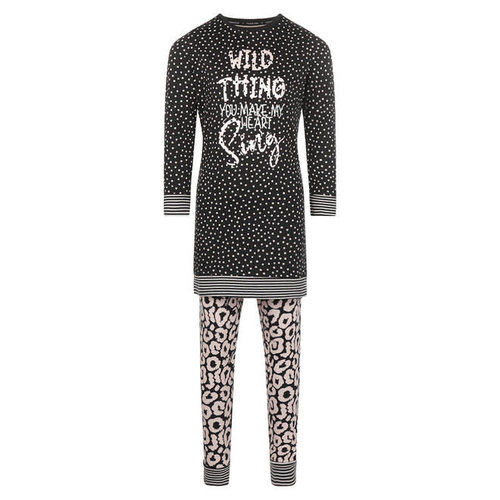 Charlie Choe Charlie Choe meiden pyjama Wild Thing Black Pink Charlie Choe Charlie Choe meiden pyjama Wild Thing Black Pink