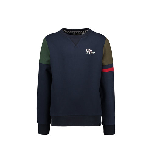 Moodstreet Moodstreet jongens sweater colorblock MD.STRT Navy Moodstreet Moodstreet jongens sweater colorblock MD.STRT Navy