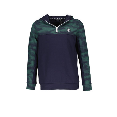 Bellaire Bellaire jongens hoodie met rits en camo aop Navy Blazer Bellaire Bellaire jongens hoodie met rits en camo aop Navy Blazer
